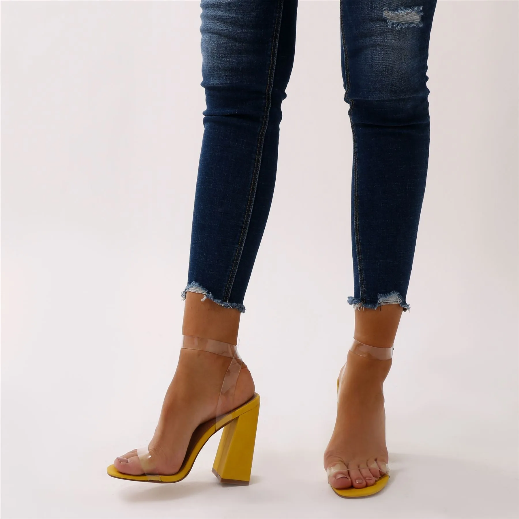 Charlotte Clear Perspex High Heels in Yellow sold by Public Desire product image thumbnail 3
