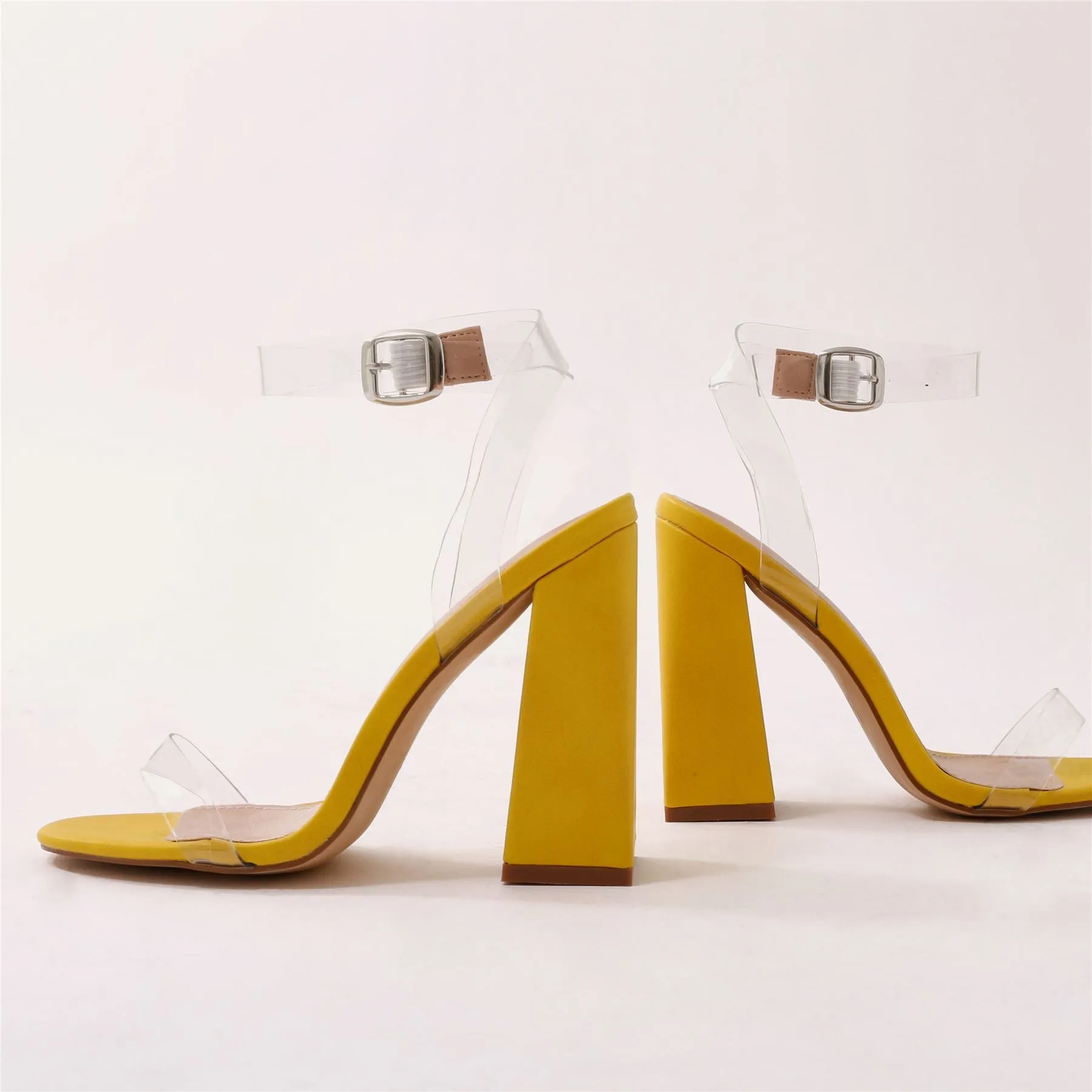 Charlotte Clear Perspex High Heels in Yellow sold by Public Desire product image thumbnail 5