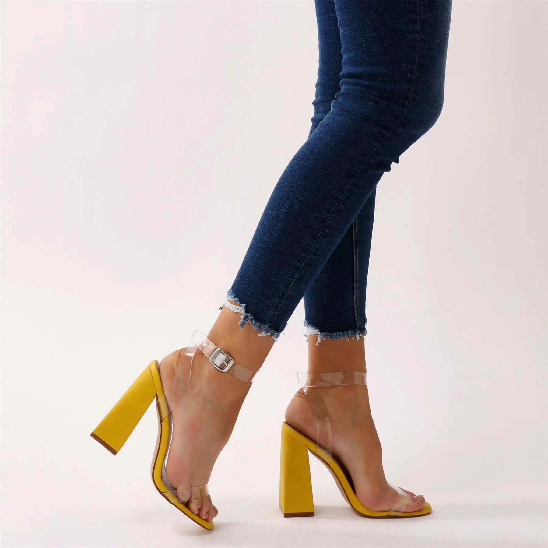 Charlotte Clear Perspex High Heels in Yellow sold by Public Desire product image thumbnail 2