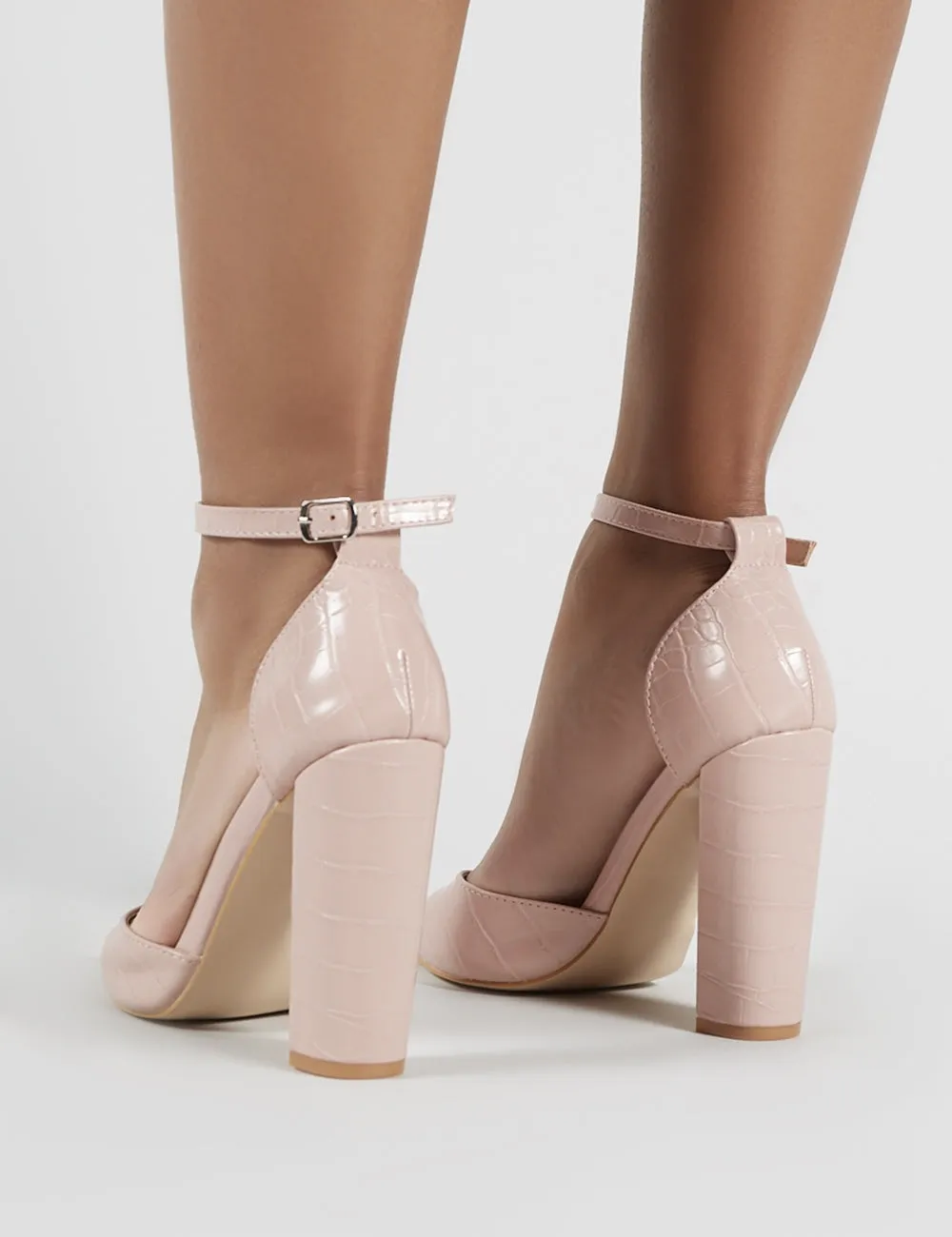 Sofia Blush Croc Pointed Block Heels sold by Public Desire product image thumbnail 4