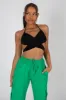 Split Hem Wide Leg Cargo Pocket Trouser Green sold by Public Desire