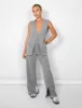 Kaiia Tailored Button Detail Longline Top Co-ord in Grey sold by Public Desire