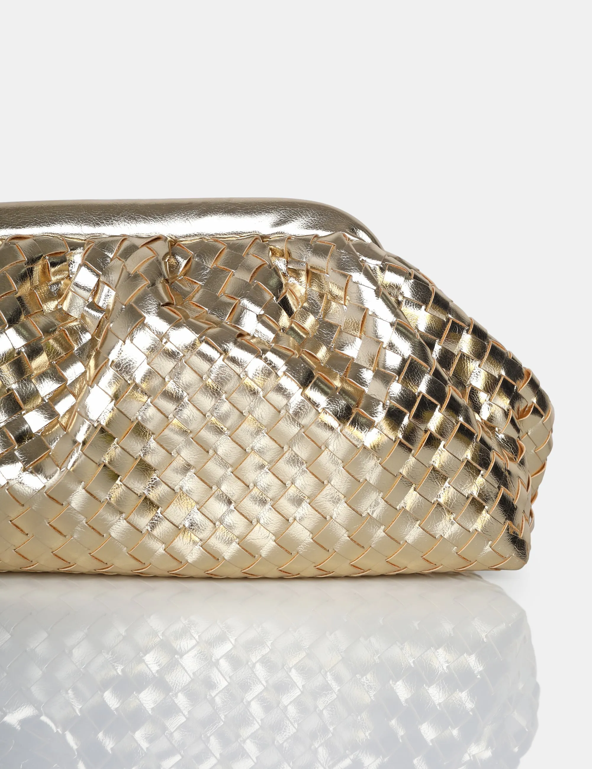 The Project Metallic Gold Weave Clutch Bag sold by Public Desire product image thumbnail 3