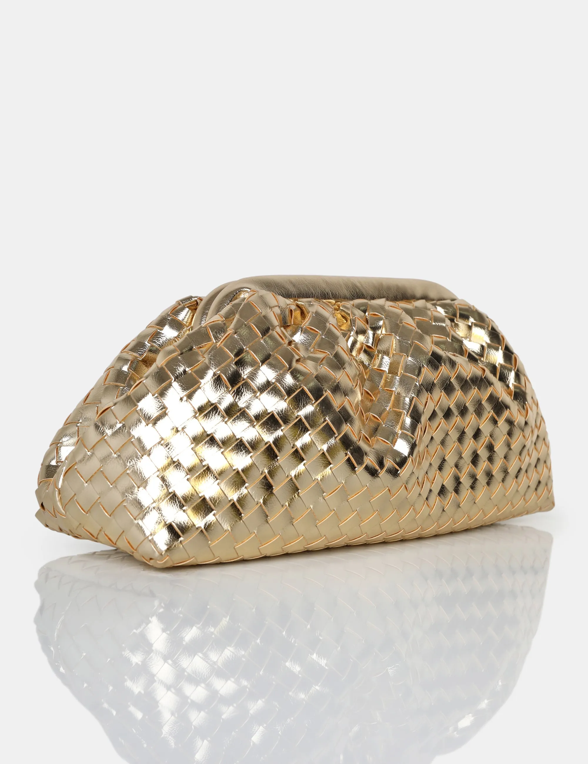 The Project Metallic Gold Weave Clutch Bag sold by Public Desire product image thumbnail 2