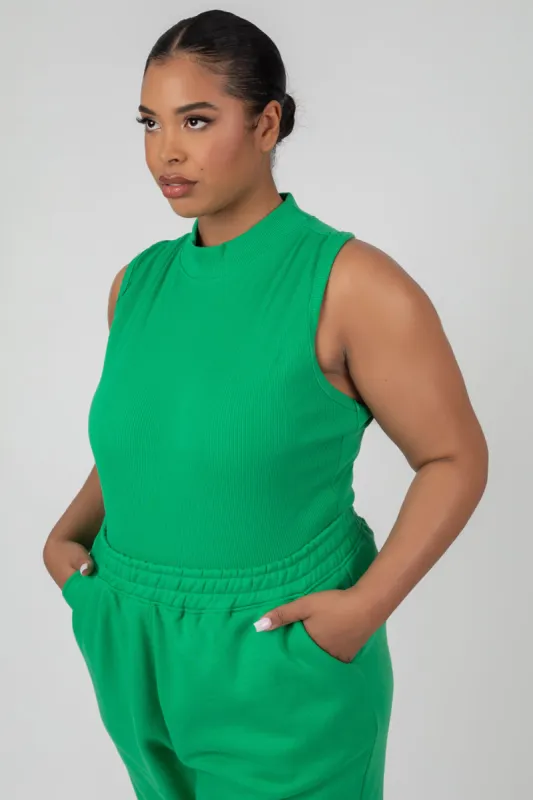 Curve High Neck Racer Back Bodysuit Green sold by Public Desire
