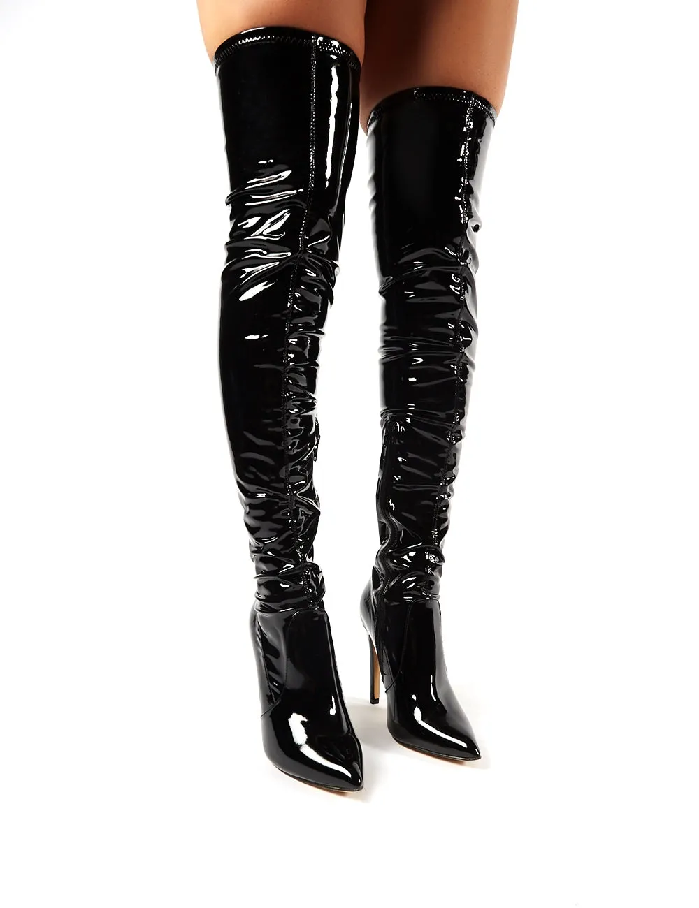Ruthless Over the Knee Boots in Black Patent sold by Public Desire product image thumbnail 5