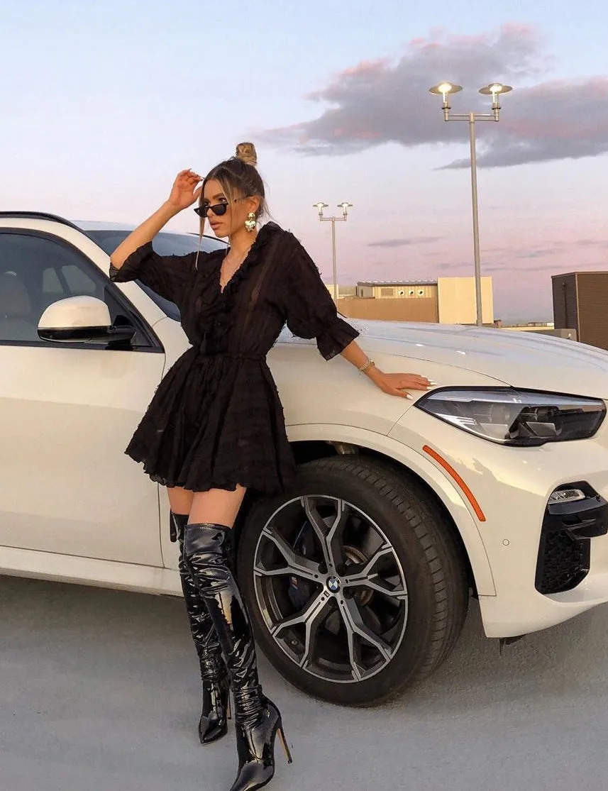 Ruthless Over the Knee Boots in Black Patent sold by Public Desire product image thumbnail 2