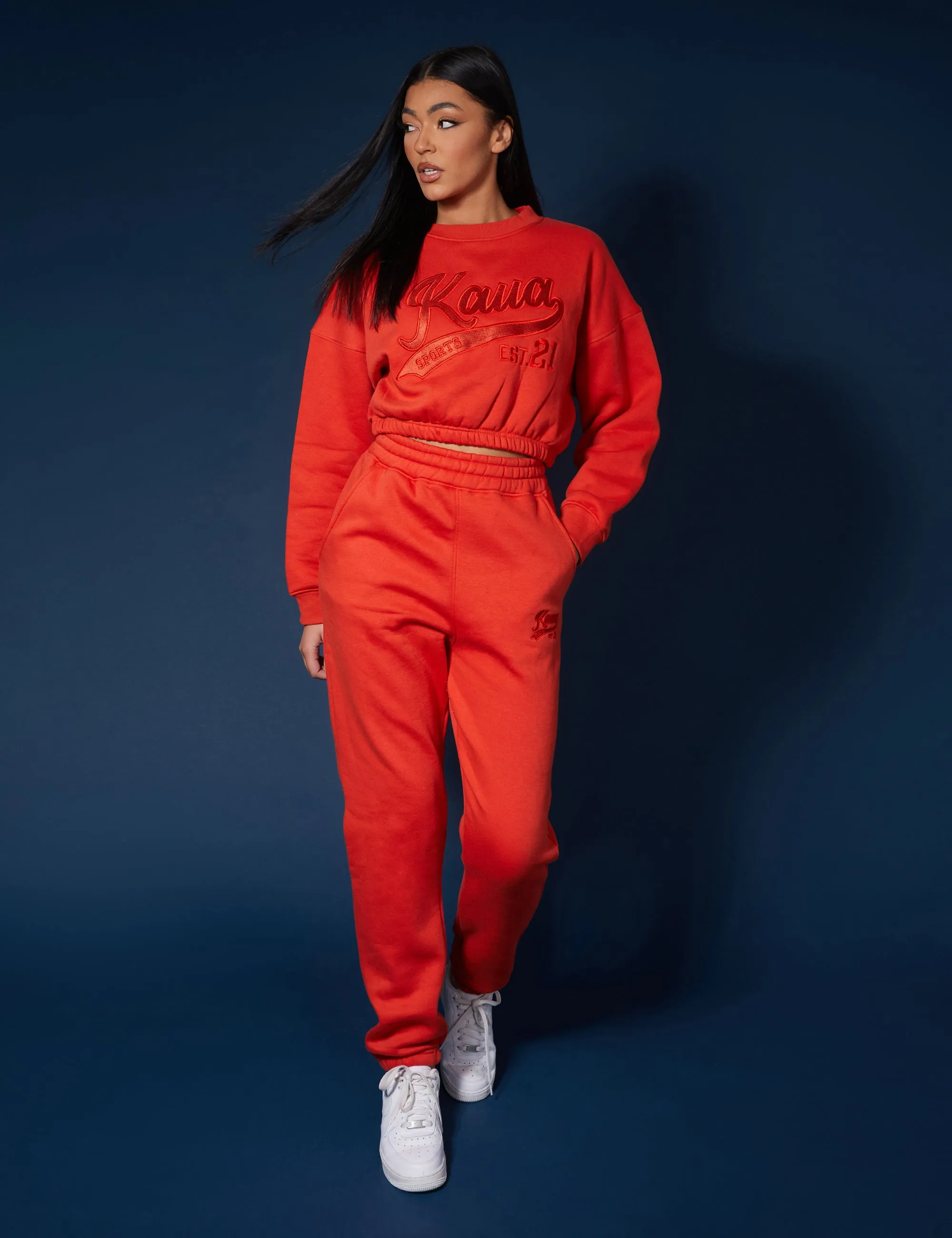 Varsity Tonal Sweatshirt Flame Red sold by Public Desire