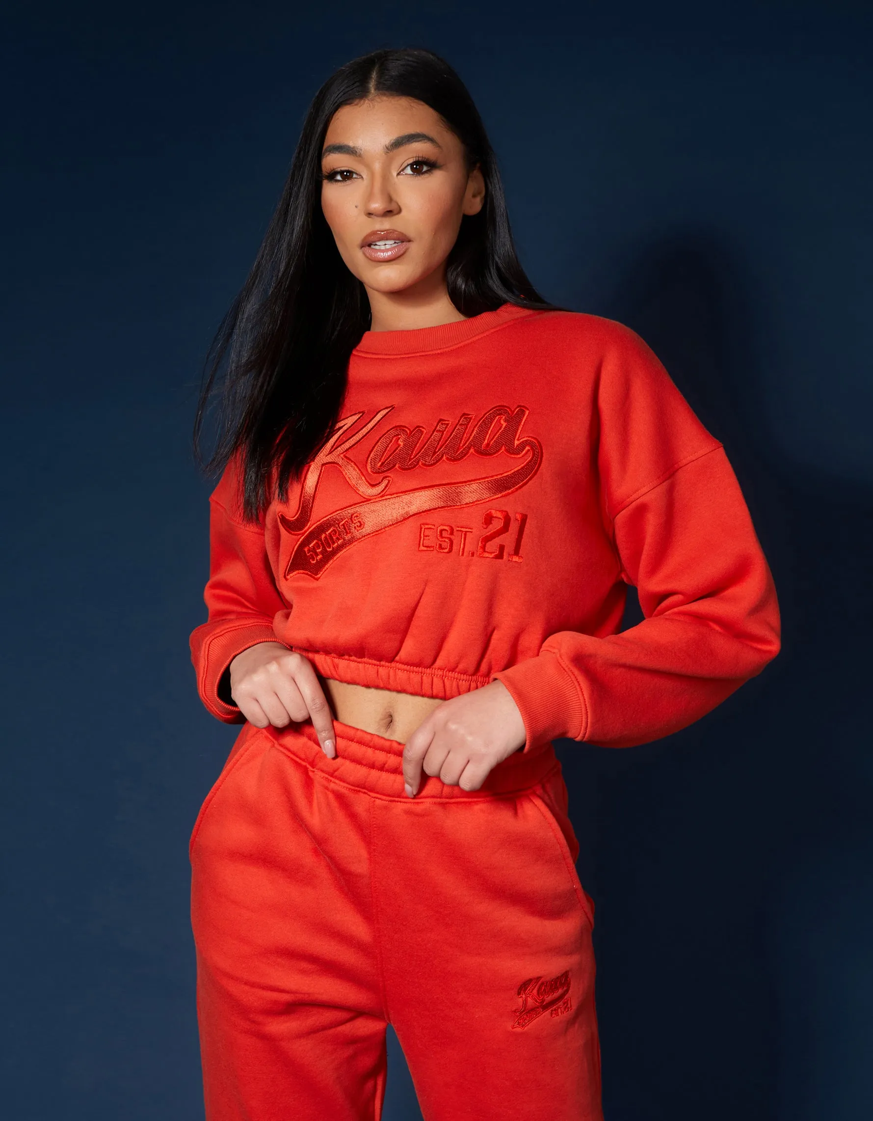 Varsity Tonal Sweatshirt Flame Red sold by Public Desire product image thumbnail 2