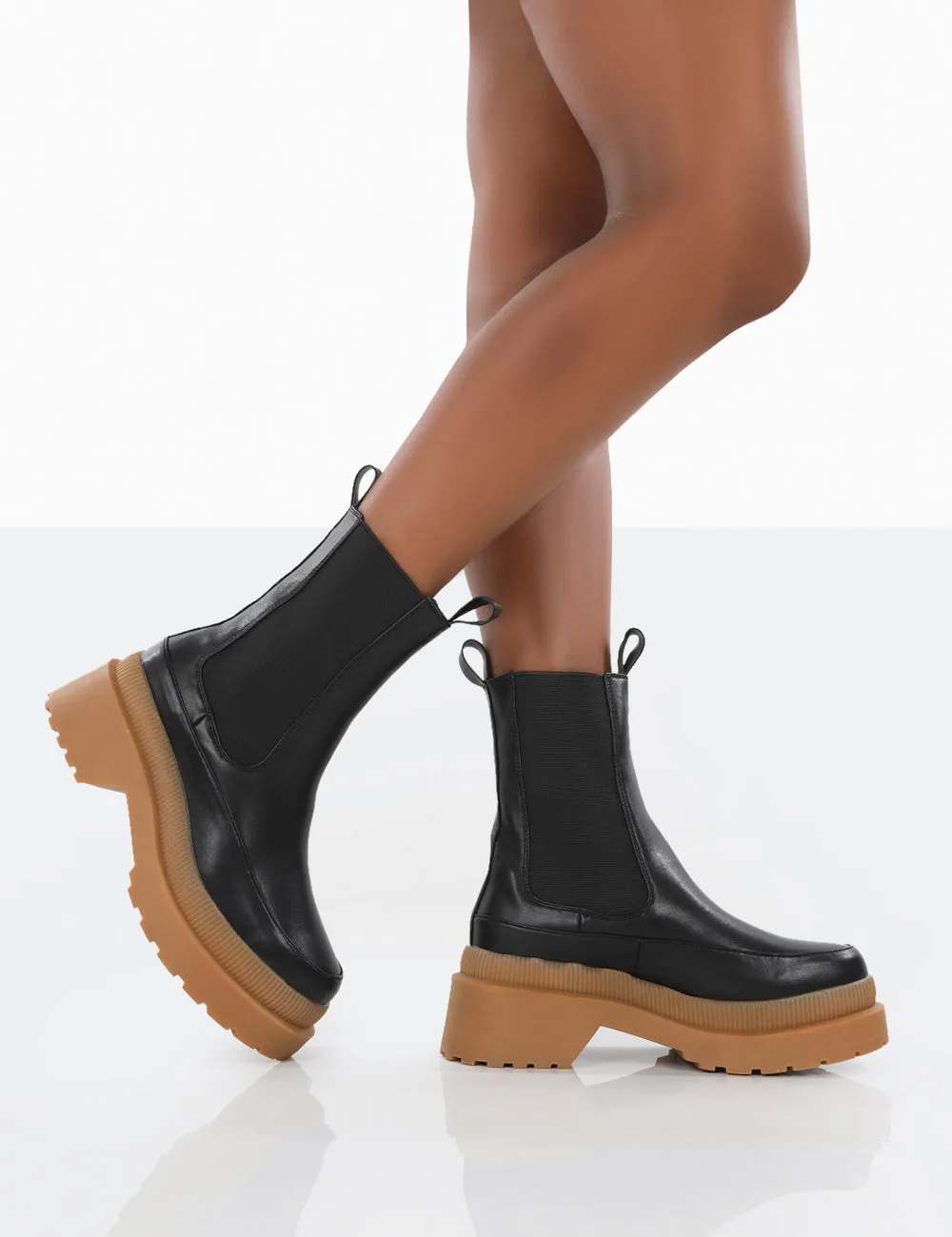 Rise Wide Fit Black Platform Chunky Rubber Sole chelsea Boots sold by Public Desire product image thumbnail 3