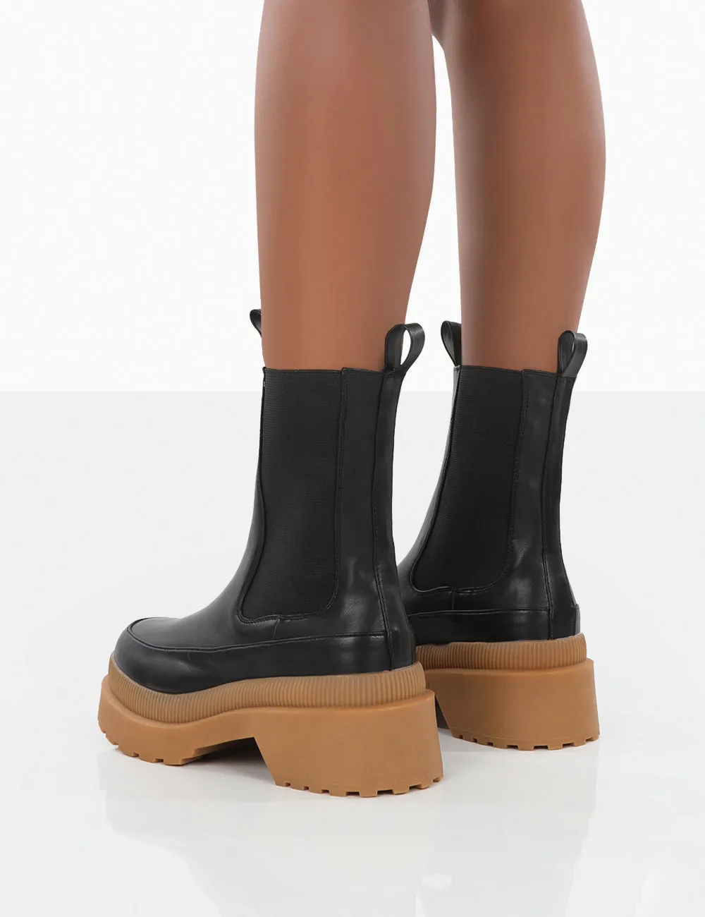 Rise Wide Fit Black Platform Chunky Rubber Sole chelsea Boots sold by Public Desire product image thumbnail 2