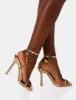 Catwalk Gold Pu Chain Strappy Square Toe Stiletto Heels sold by Public Desire