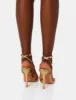 Catwalk Gold Pu Chain Strappy Square Toe Stiletto Heels sold by Public Desire