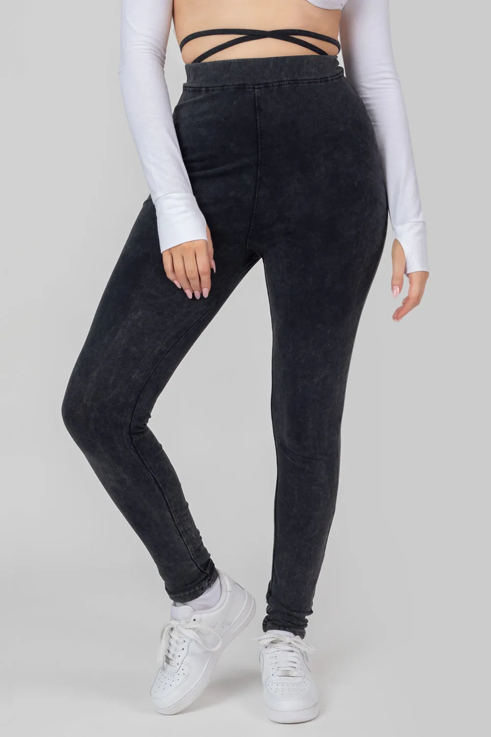 Tie Waist Leggings Acid Wash sold by Public Desire product image thumbnail 2