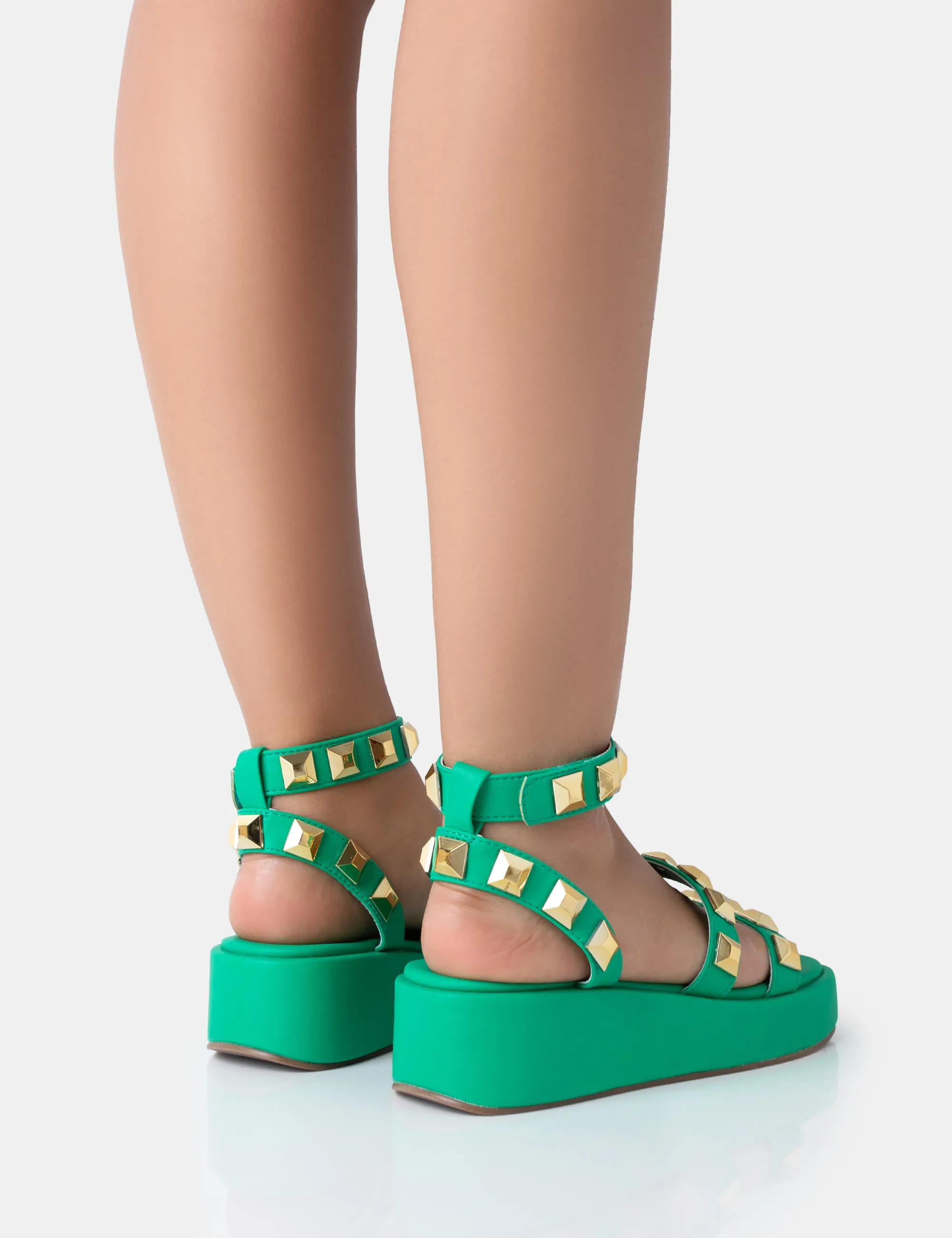 Wade Green Studded Strappy Platform Sandals sold by Public Desire product image thumbnail 4