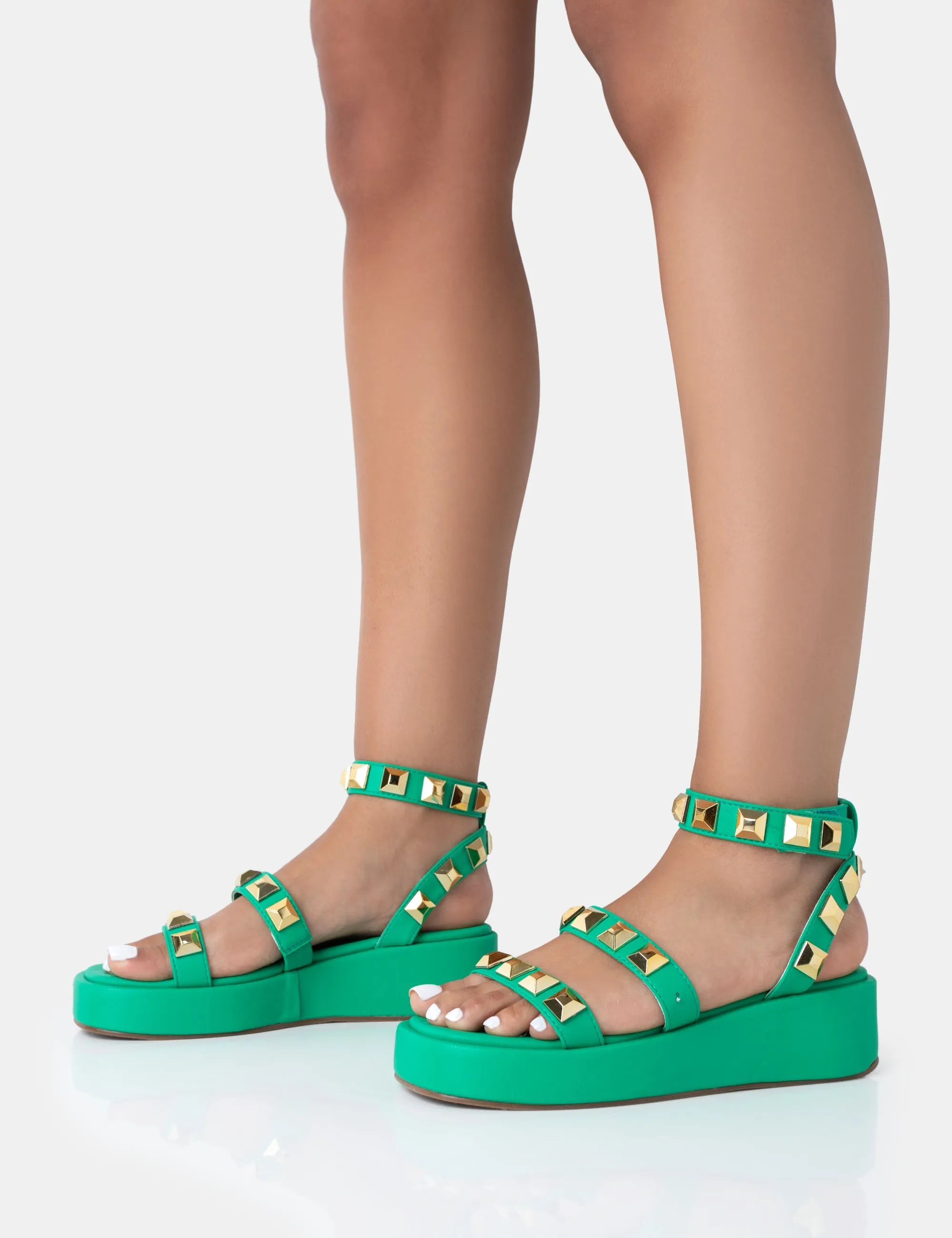 Wade Green Studded Strappy Platform Sandals sold by Public Desire product image thumbnail 3