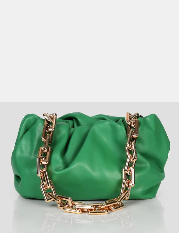 The Gossip Green Chain Handbag sold by Public Desire