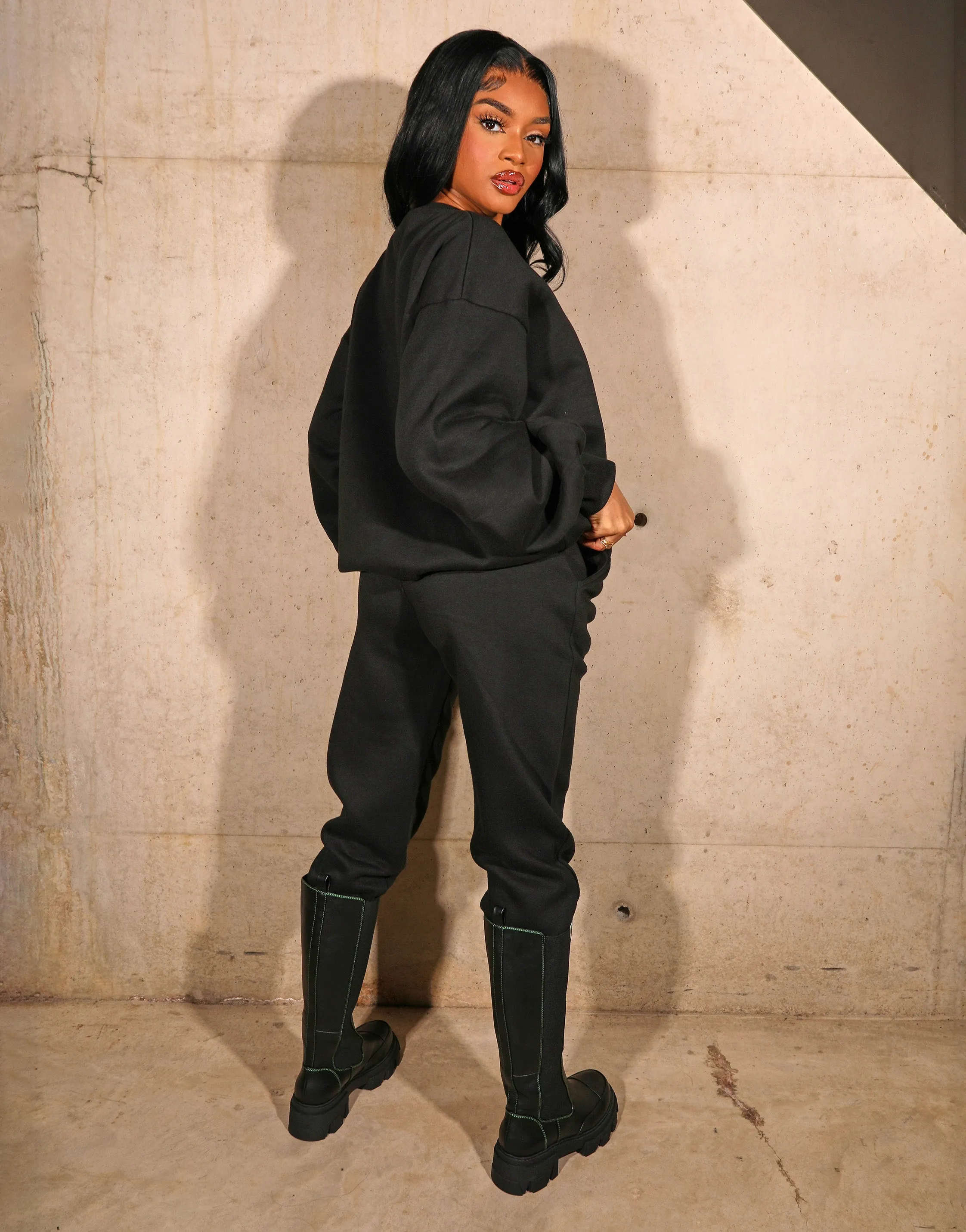 Kenza X Public Desire Moto Graphic Oversized Sweatshirt in Black sold by Public Desire product image thumbnail 2