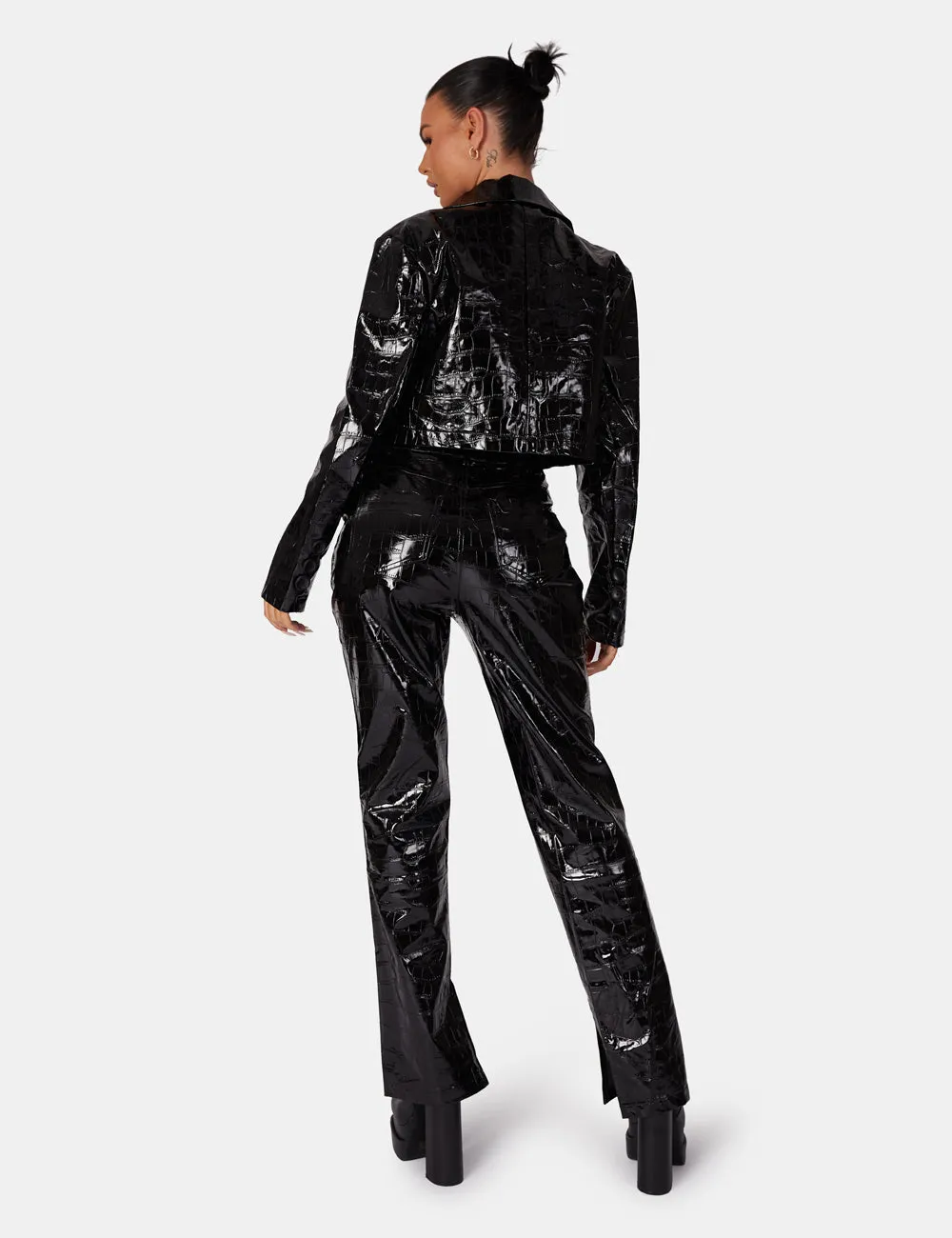 Croc Vinyl Trousers Black sold by Public Desire product image thumbnail 3