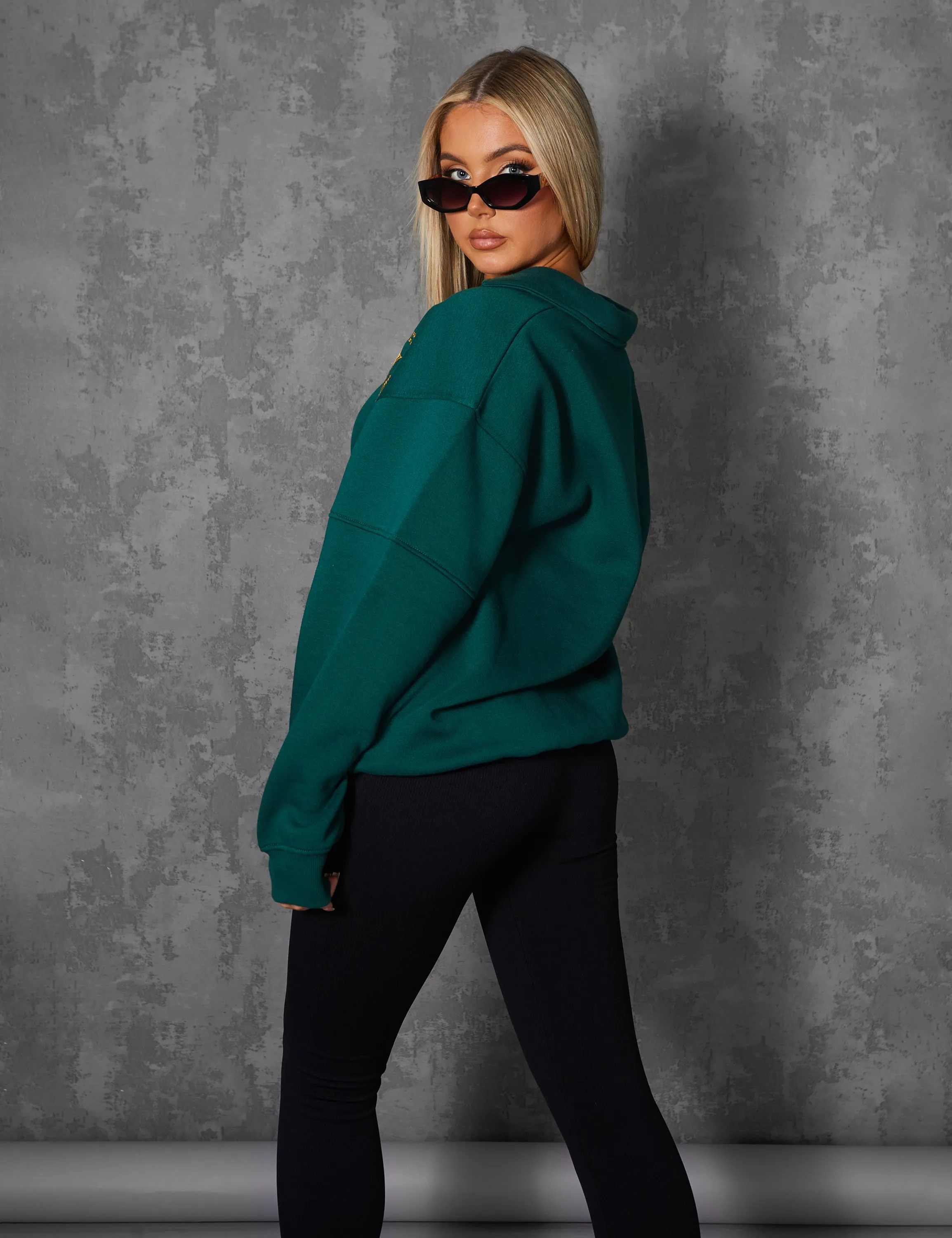 Sports Club Embroidered Badge Oversized Rugby Sweatshirt Forest Green sold by Public Desire product image thumbnail 2