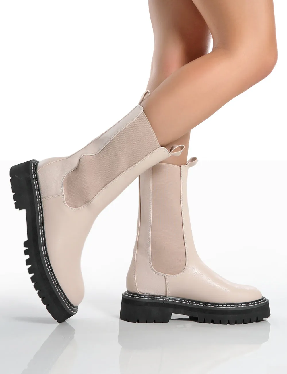 Animate Bone Ankle Chunky Sole Chelsea Boots sold by Public Desire product image thumbnail 3