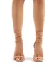 Frankie Wide Fit Nude Suede Lace Up Block High Heels sold by Public Desire