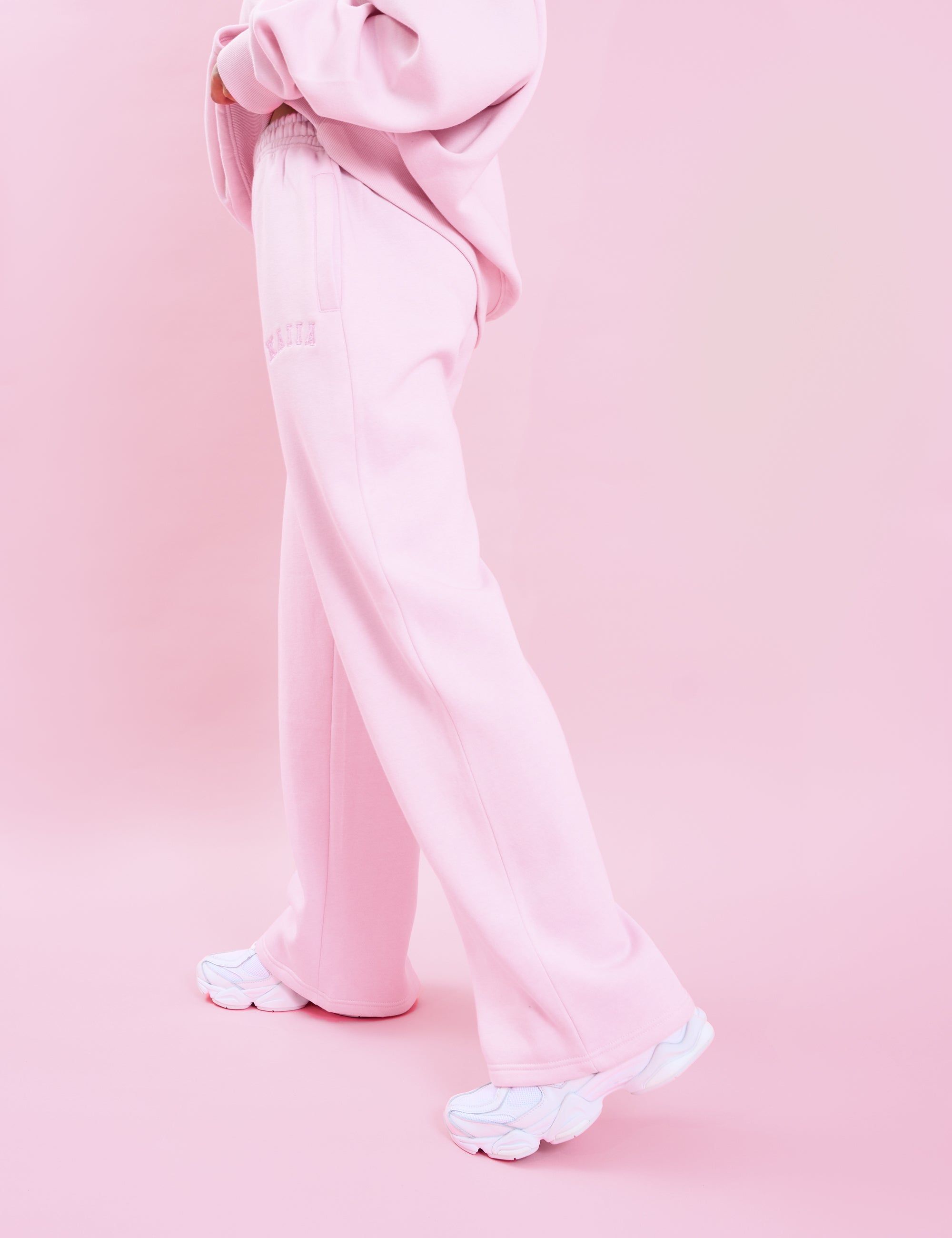 Kaiia Logo Wide Leg Sweat Pants Baby Pink sold by Public Desire product image thumbnail 4