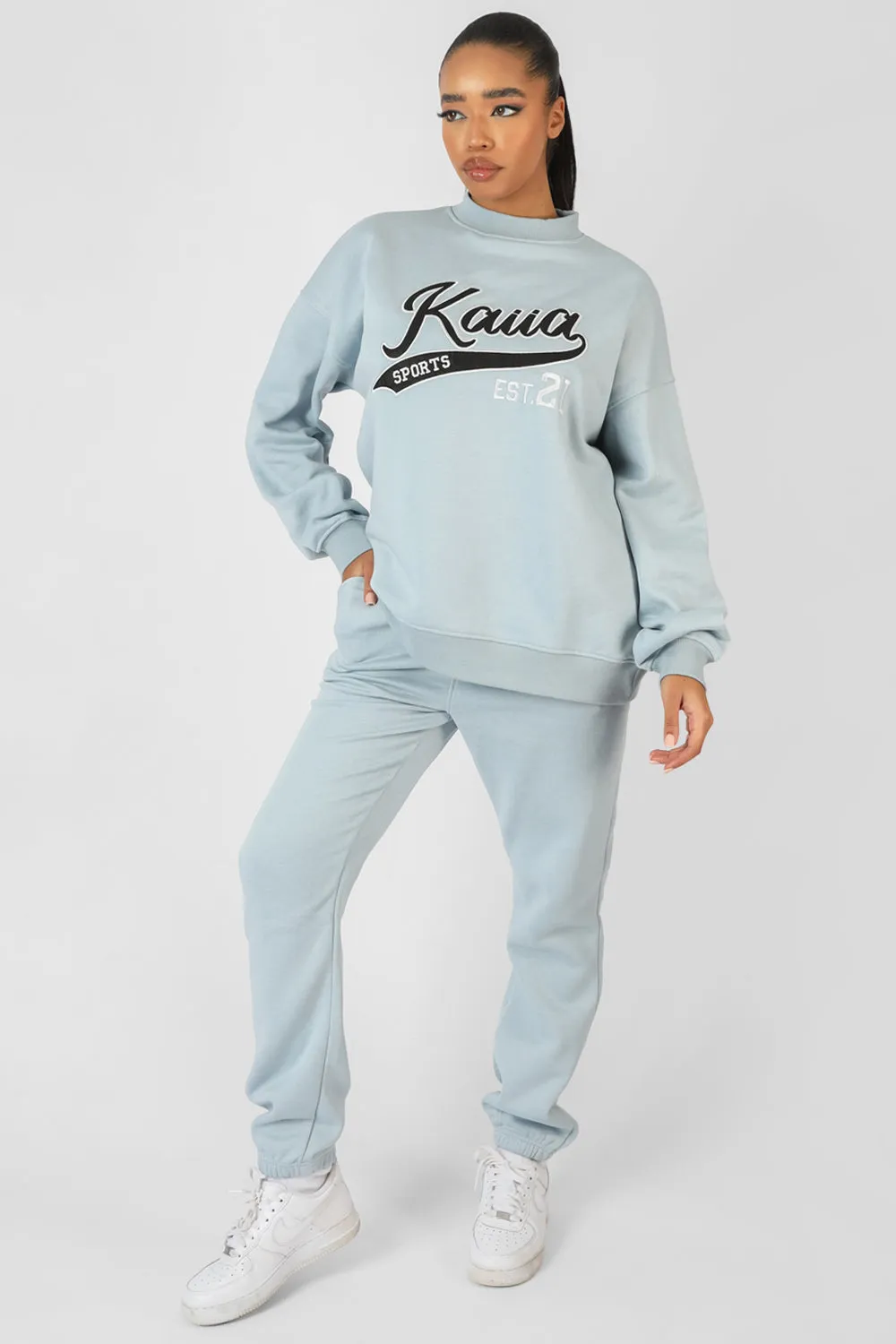 Varsity 90'S Joggers Ice Blue sold by Public Desire product image thumbnail 4