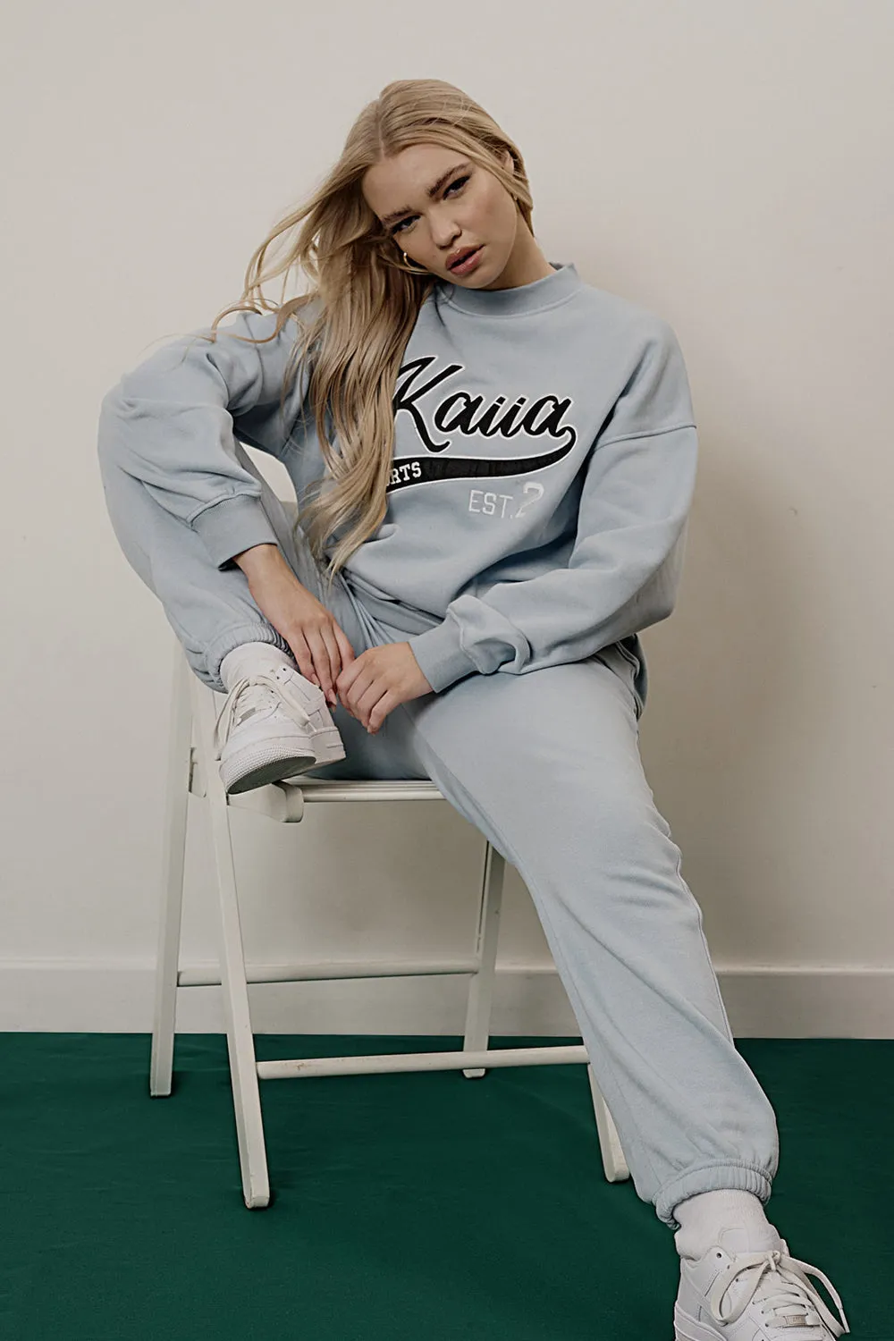 Varsity 90'S Joggers Ice Blue sold by Public Desire