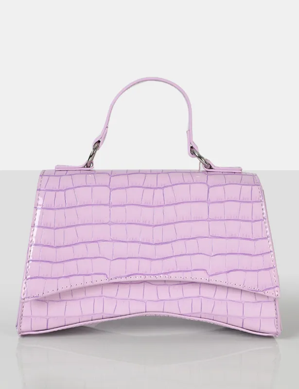 The Remmy Lilac Croc Mini Handbag sold by Public Desire