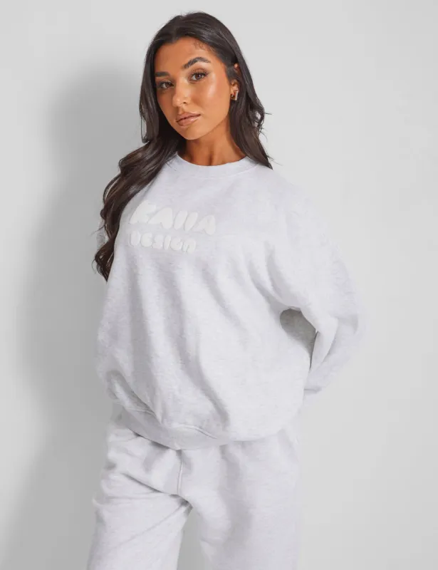 Kaiia Design Oversized Sweatshirt Light Grey Marl sold by Public Desire