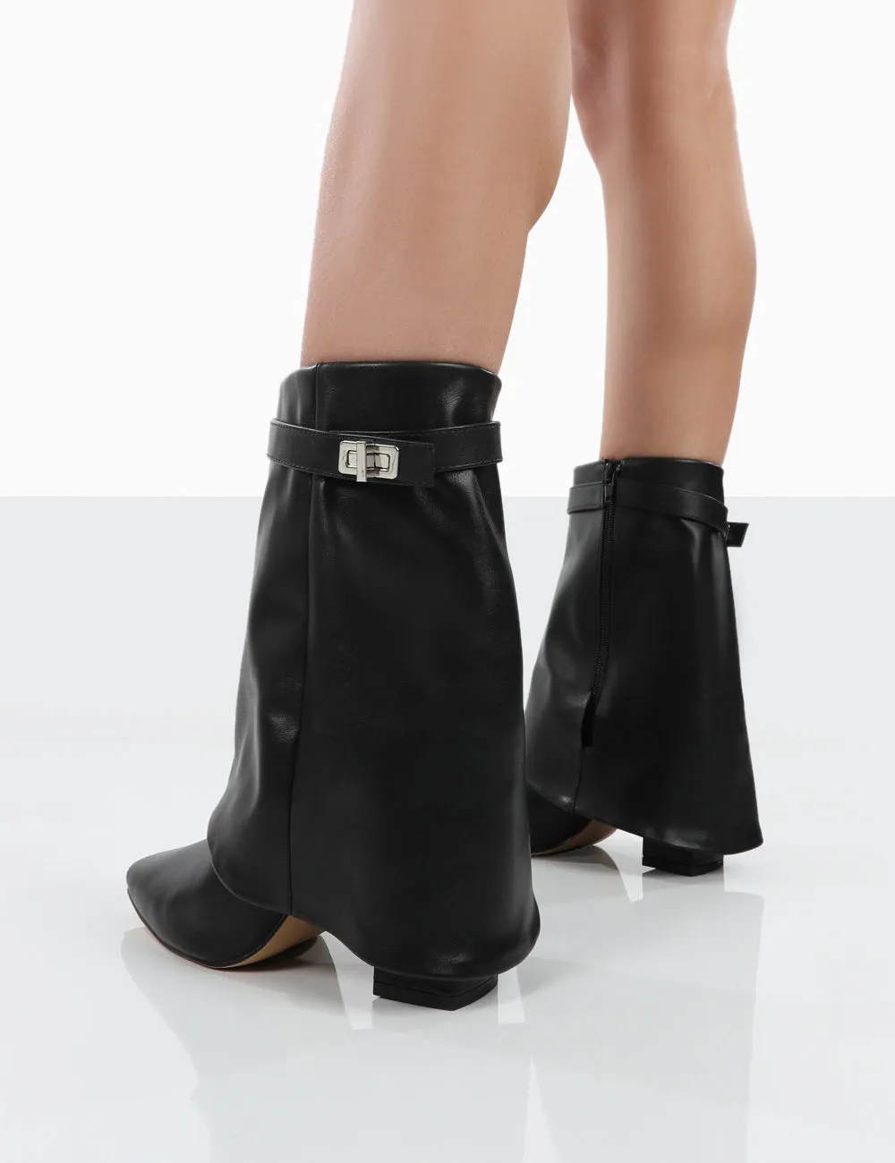 Fyre Wide Fit Black Pointed Toe Block Heeled Ankle Boots sold by Public Desire product image thumbnail 2