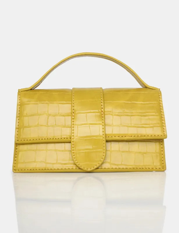 The Mika Lime Matte Croc Pu Mini Bag sold by Public Desire