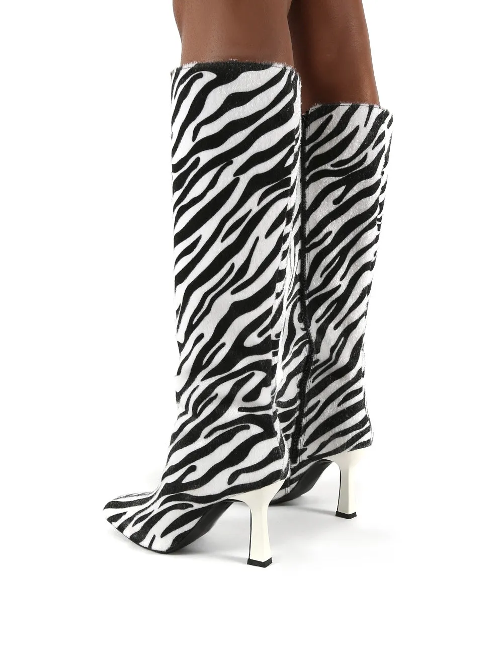 Repeat Zebra Heeled Knee High Boots sold by Public Desire product image thumbnail 4