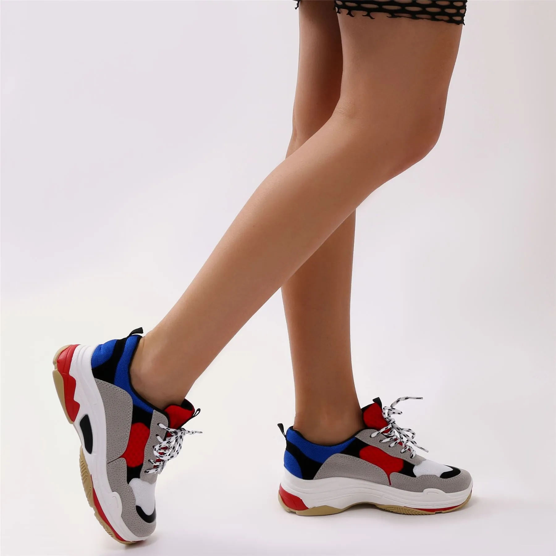 Revival Chunky Trainers in Red sold by Public Desire