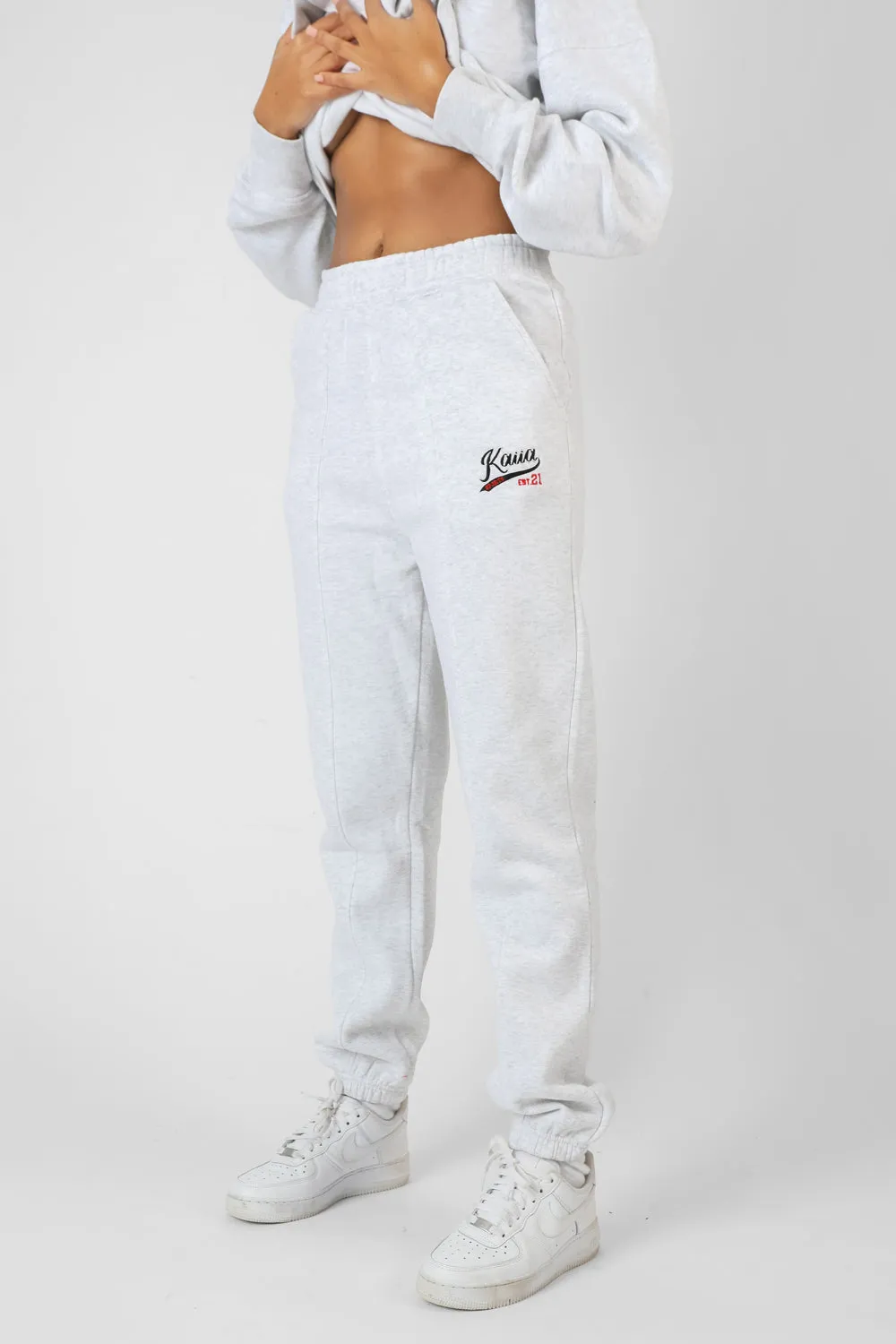 Varsity Seam Front 90'S Joggers Oatmeal Marl sold by Public Desire product image thumbnail 5