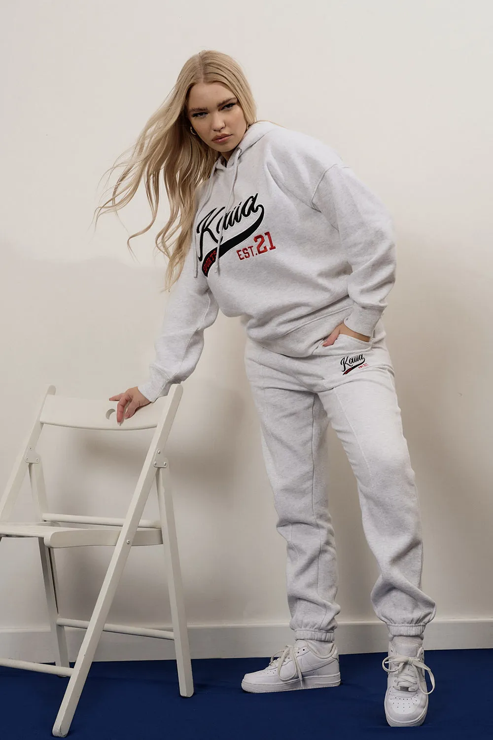 Varsity Seam Front 90'S Joggers Oatmeal Marl sold by Public Desire