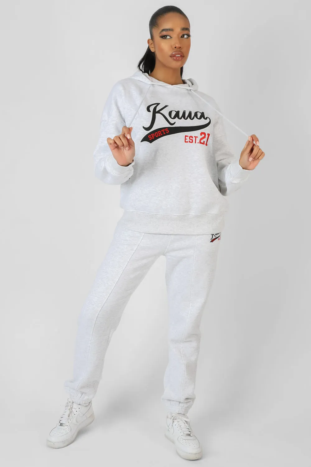 Varsity Seam Front 90'S Joggers Oatmeal Marl sold by Public Desire product image thumbnail 2