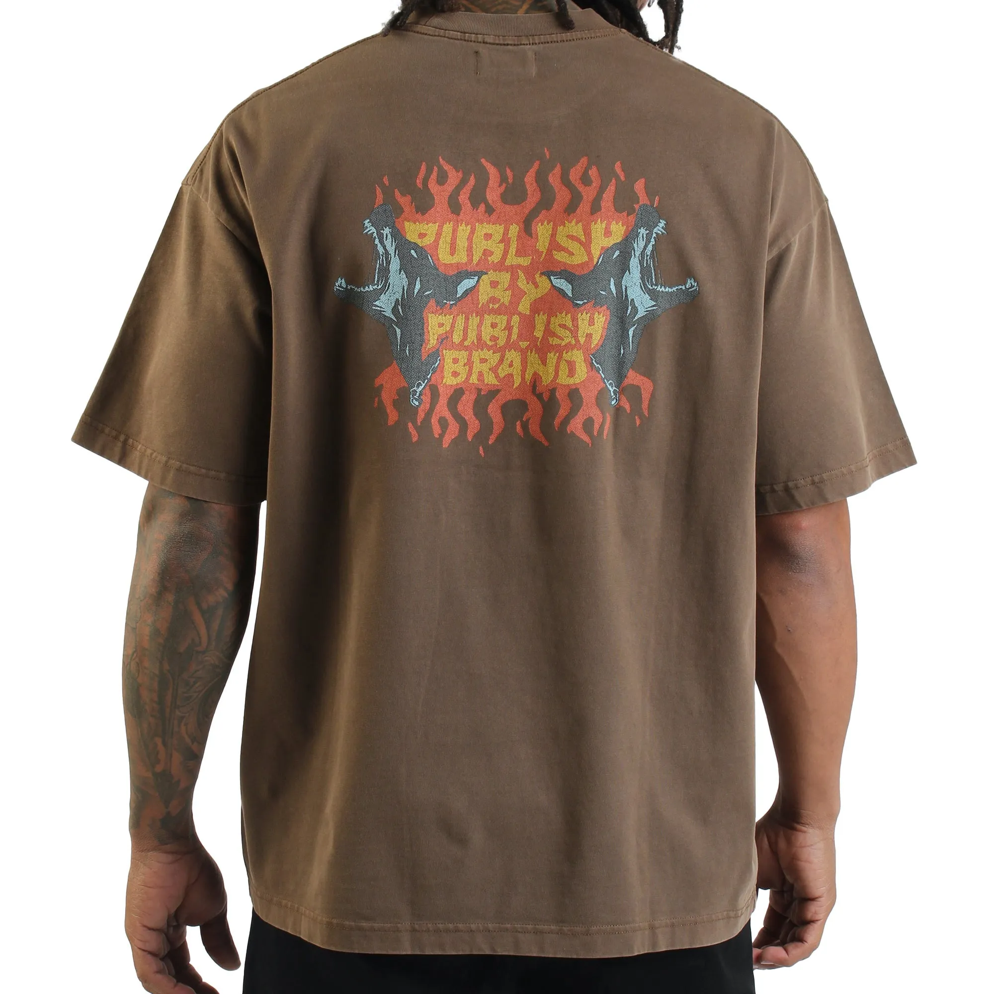 Stop Barking Monkey Washed Tee Oversized - Brown sold by Publish product image thumbnail 2