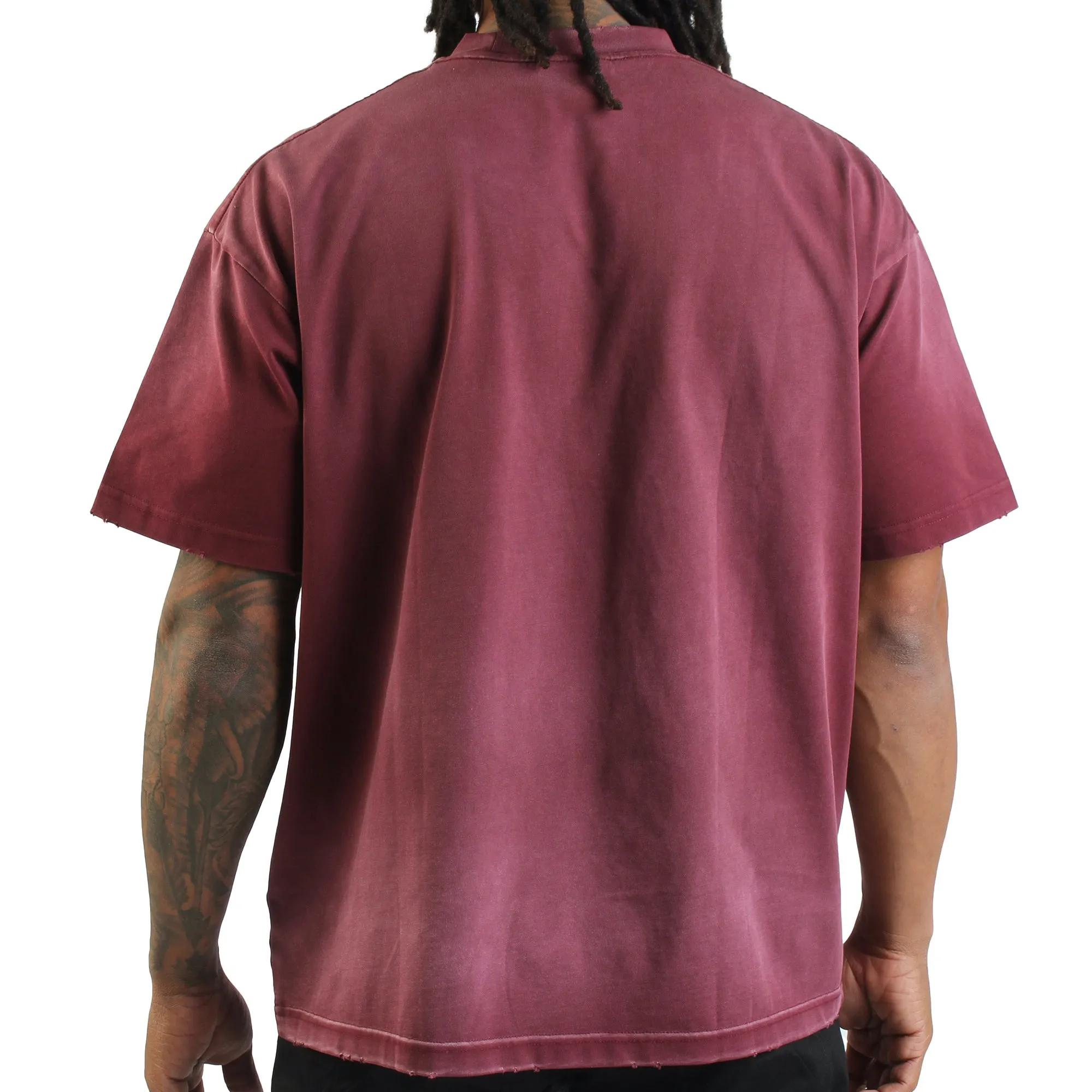 PB World Monkey Washed Tee Oversized - Burgundy sold by Publish product image thumbnail 3