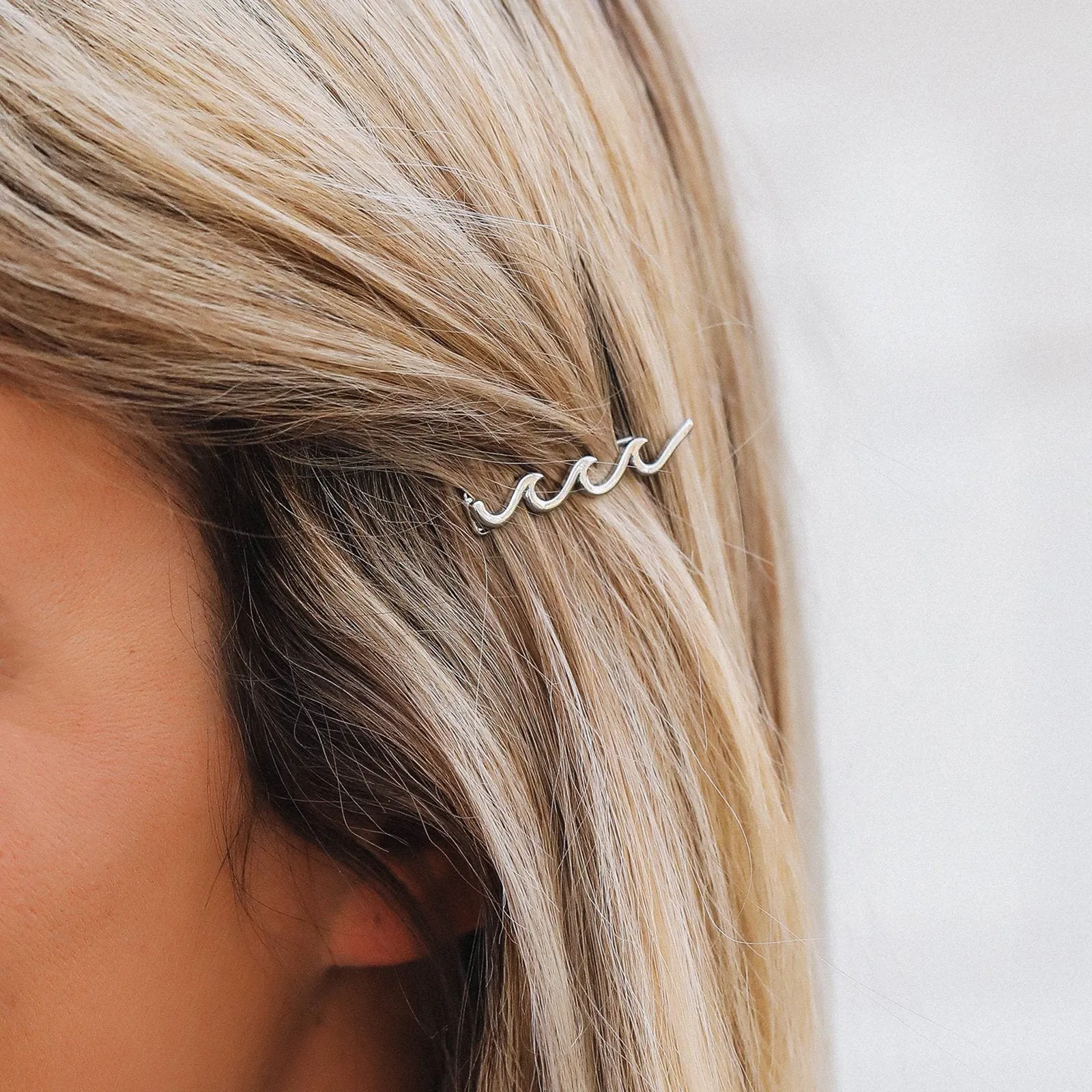 Silver Wave Hair Barrettes (Set of 2) sold by Pura Vida product image thumbnail 2