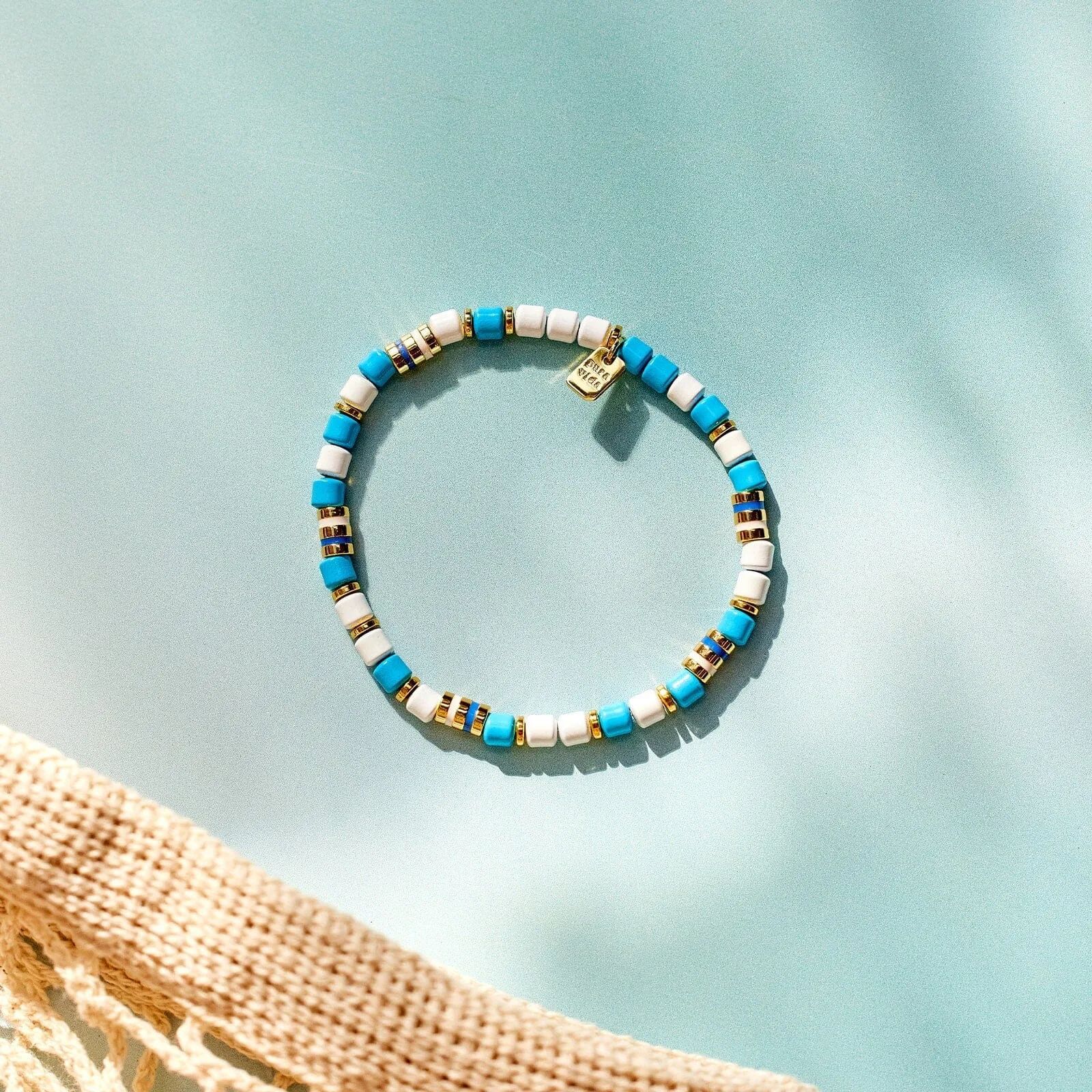 World Water Day Mixed Bead Stretch Bracelet sold by Pura Vida product image thumbnail 4