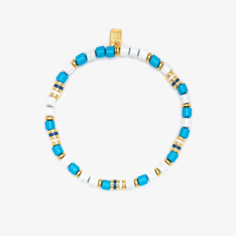 World Water Day Mixed Bead Stretch Bracelet sold by Pura Vida