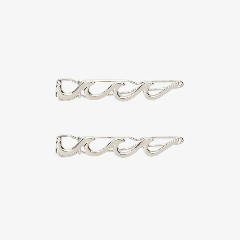 Silver Wave Hair Barrettes (Set of 2) sold by Pura Vida