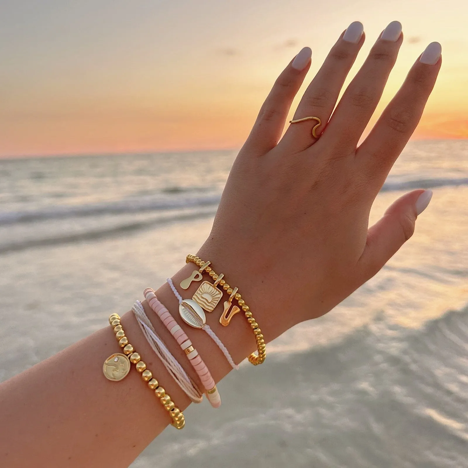 Harper Round Bead Stretch Bracelet sold by Pura Vida product image thumbnail 3