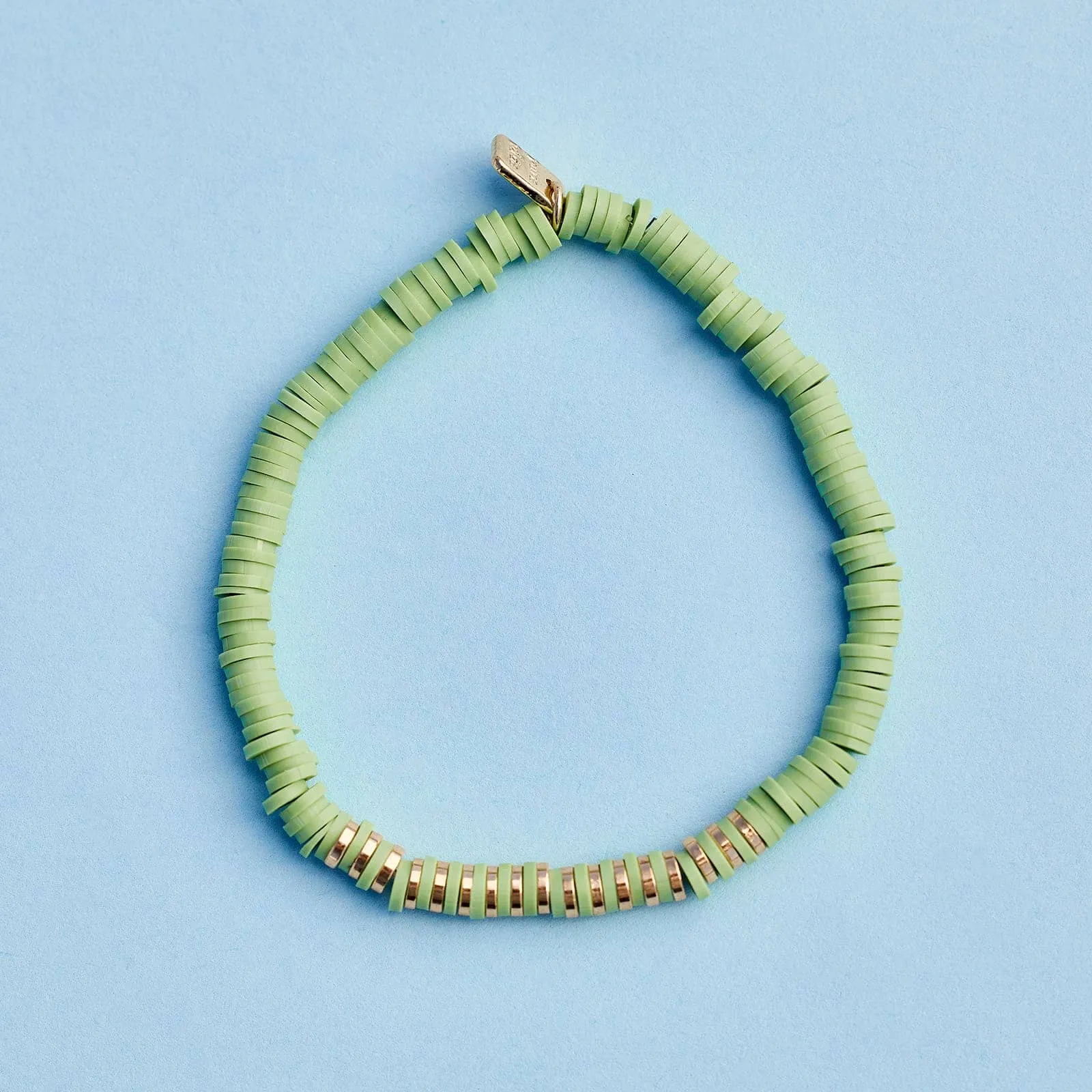 Heishi Disc & Metal Bead Stretch Bracelet sold by Pura Vida product image thumbnail 2