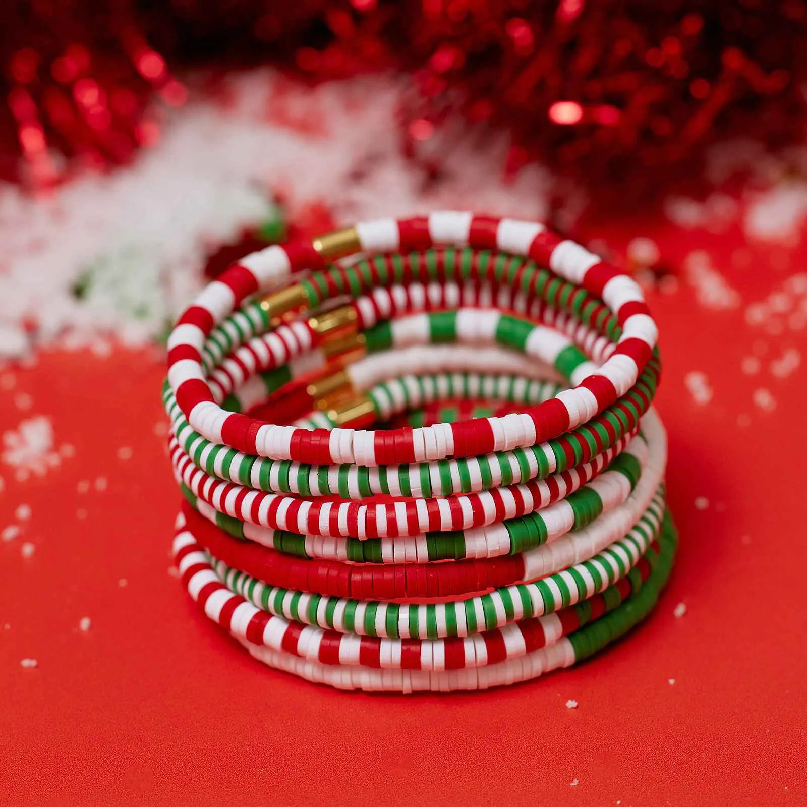 Vacation Vibes Deck the Halls Stretch Bracelet Set of 8 sold by Pura Vida product image thumbnail 2