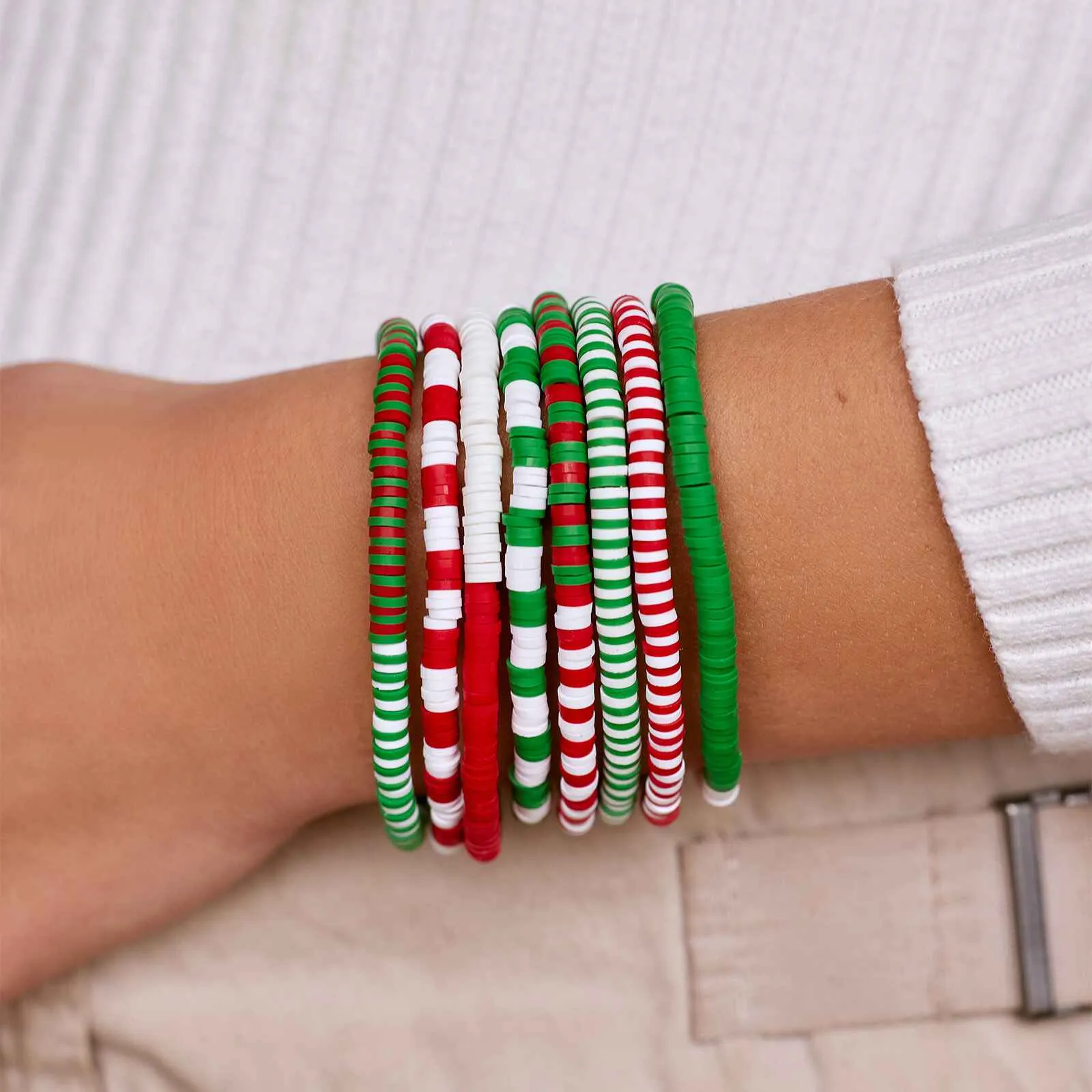 Vacation Vibes Deck the Halls Stretch Bracelet Set of 8 sold by Pura Vida product image thumbnail 5
