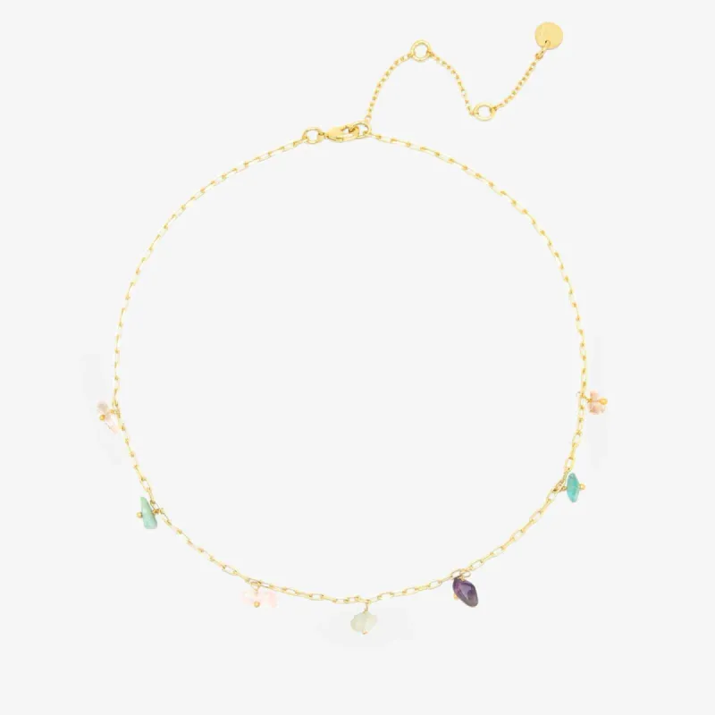 Gemstone Drop Chain Choker sold by Pura Vida