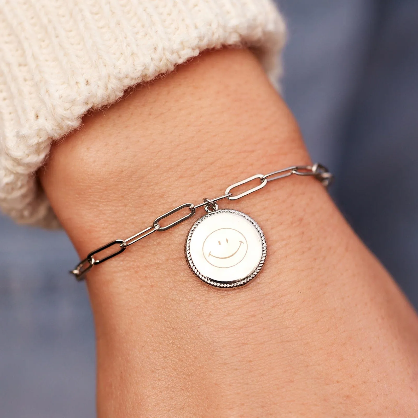 Engravable Coin Paperclip Chain Bracelet sold by Pura Vida product image thumbnail 5